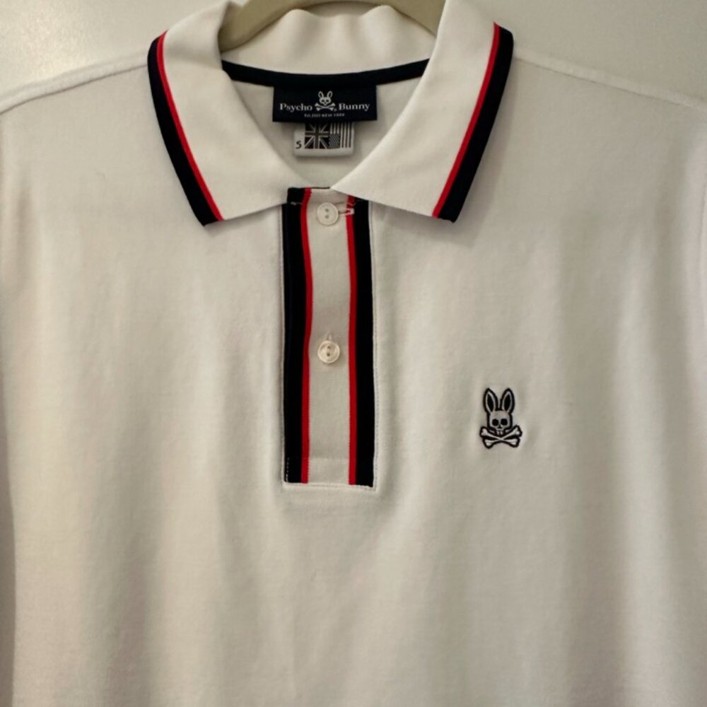 Psycho Bunny Men's Polo Shirt Color-Block Trim - Sz S